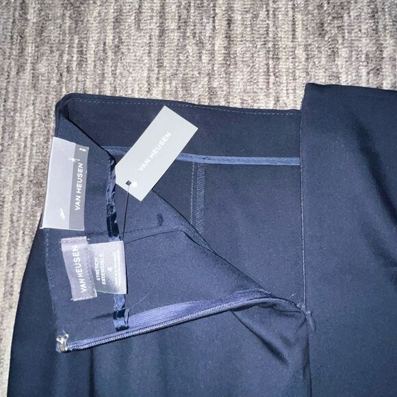 Brand New Van Heusen Women's Size 4 Stretch Navy Blue A‎ Line Skirt $72 - Picture 8 of 10